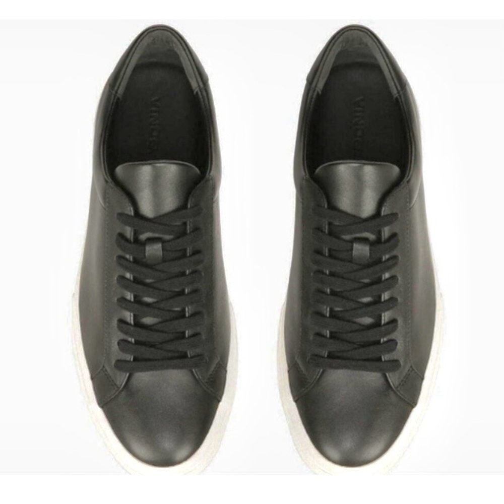 Vince Benfield Platform Leather Sneakers Black 8.5 - Picture 9 of 12